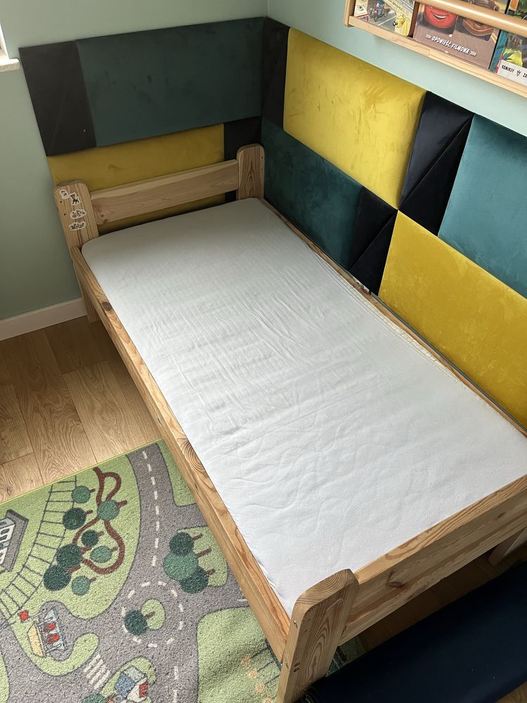 Łóżko łóżeczko dziecięce tapczan 140 x 70 sosna lite drewniane