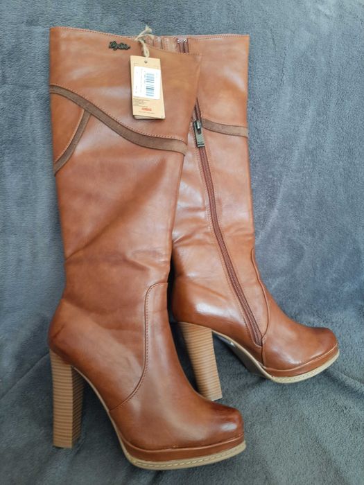 Big star SKÓRA kozaki CAMEL roz.38 NOWE!!!