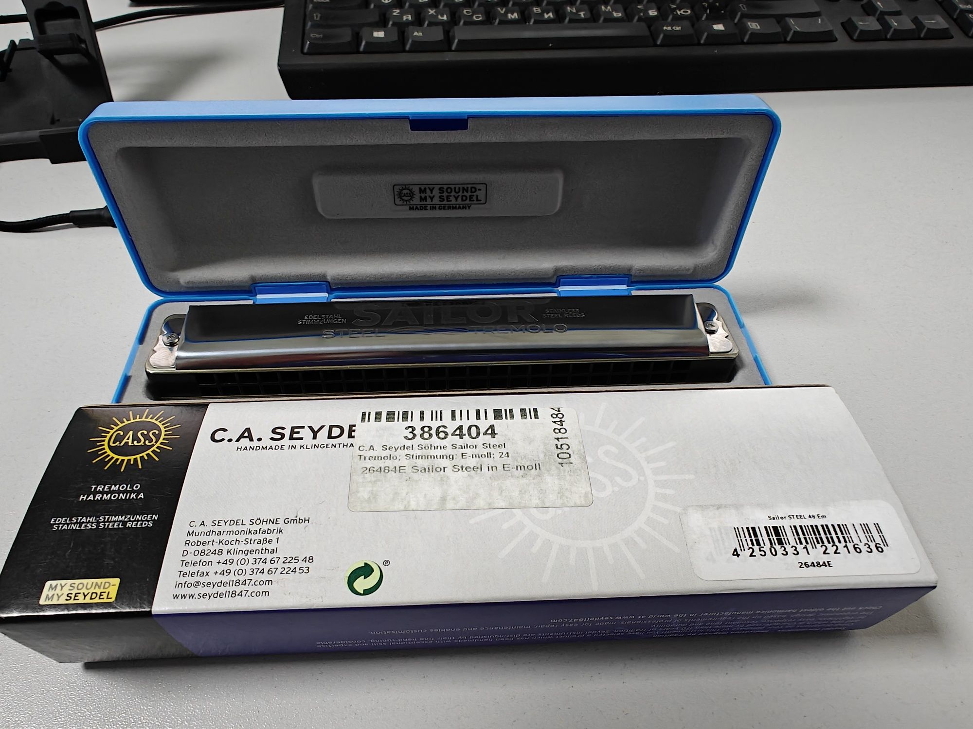 Губна гармошка Німеччина  seydel sailor steel e-moll tremolo harmonica