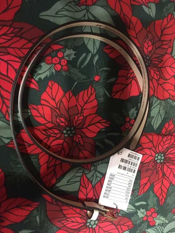 Pasek H&M regulowany, kremowy, minimalistyczny, nowy z metkami