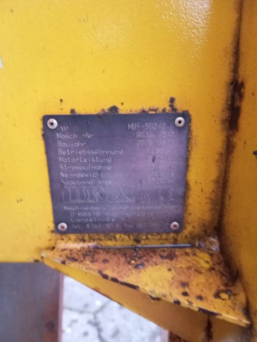 pila tasmowa do ytonga suporexu  gazobetonu Lissmac MBS porothermu