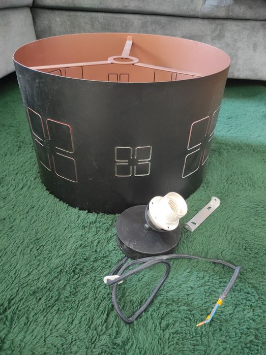 Abażur żyrandol lampa wisząca metalowa czarna