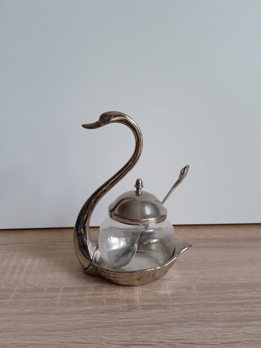 Stylowa cukiernica - łabędź,  idealna na prezent