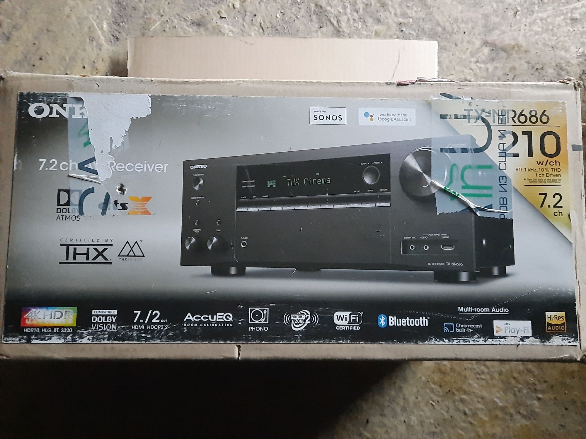 AV рессивер ONKYO TX-NR 686 210 ватт на канал.110V USA