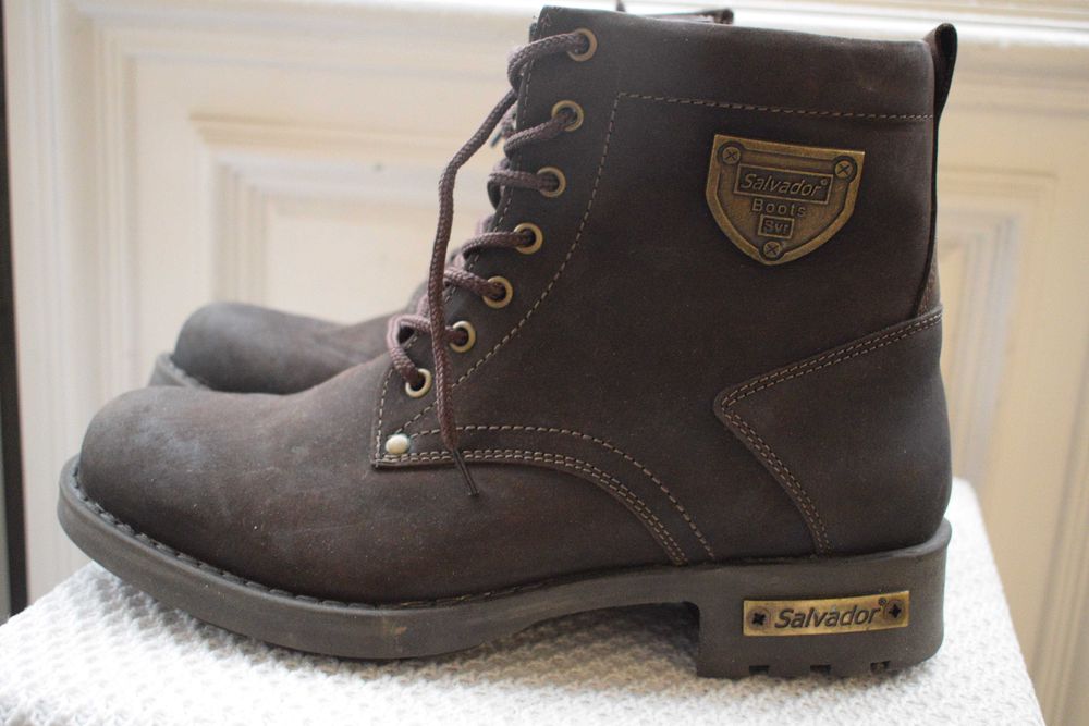 кожаные утепленные ботинки полусапоги Salvador р. 40 26,8 см