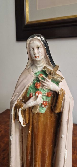 Figura rzeźba sakralna Św. Teresa dewocjonalia antyk