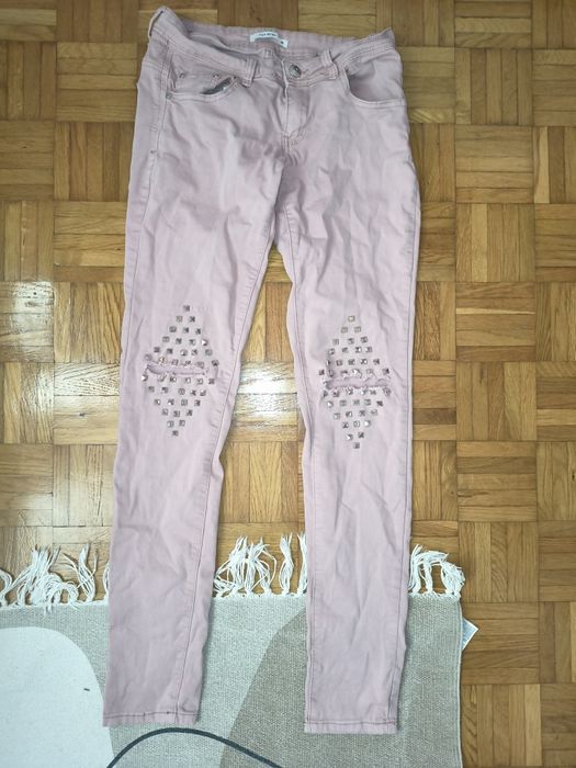 Spodnie damskie z dziurami i dżetami rozm S/M