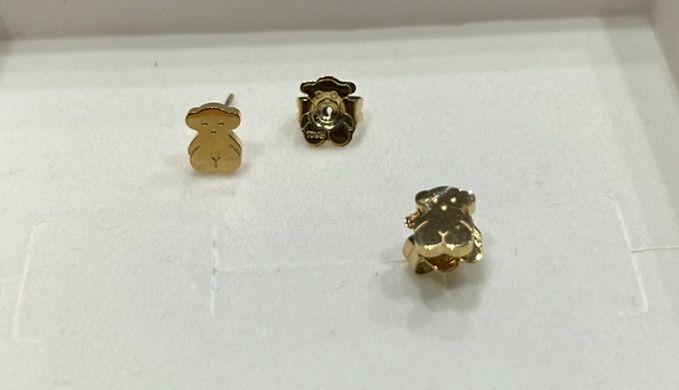 Nowe kolczyki misie Tous pozłacane złote