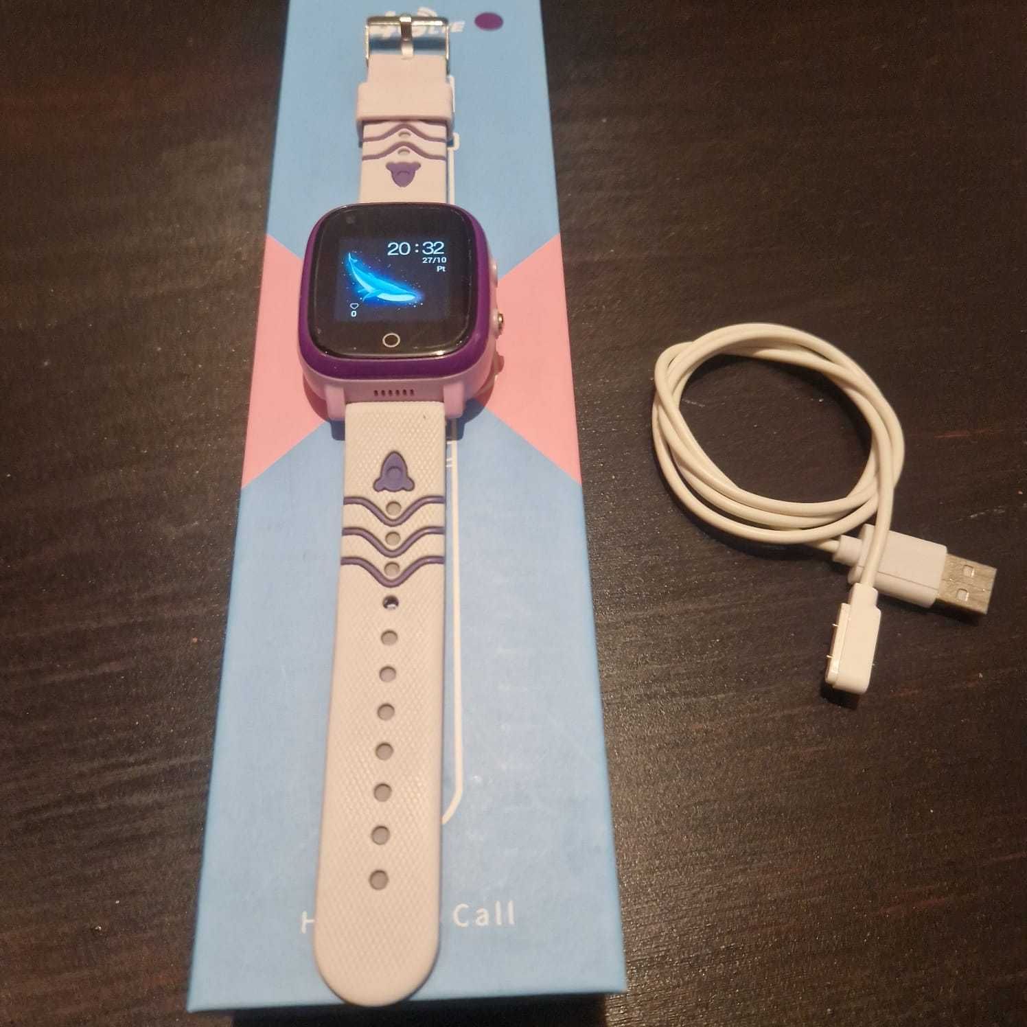 smartwatch dla dziecka Garett Sun Kids PRO 4G fioletowy, sim aplikacja