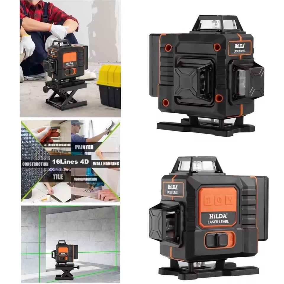 Poziomica Laserowa HILDA 16 Linii Zielony Laser 360° z Pilotem