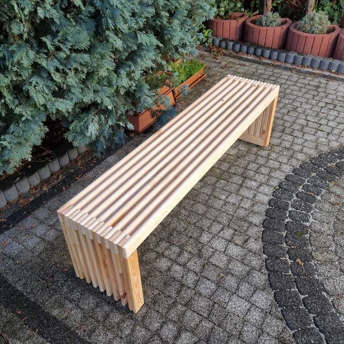 Ławka lamelowa drewniana, ławka ogrodowa, siedzisko drewniane 150cm