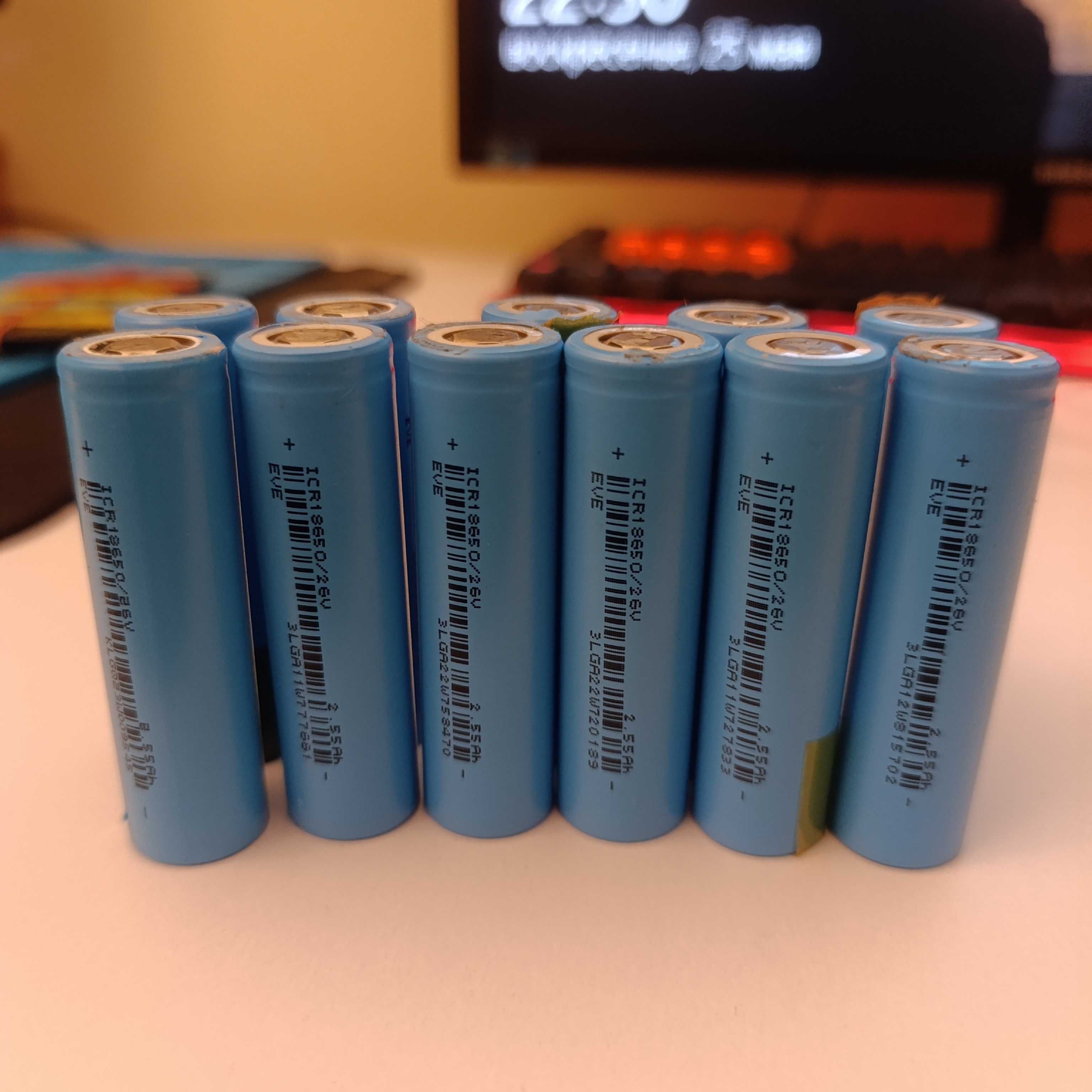 Аккумулятори 4шт. 18650 EVE ICR18650 26V 2600mAh 3.7В, 7А