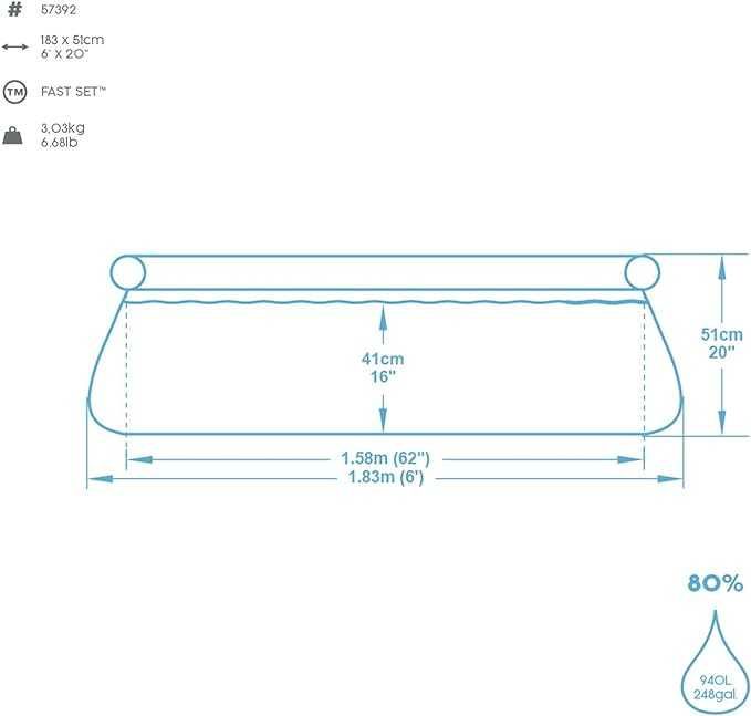 BASEN Ogrodowy na działkę wolnostojący BESTWAY fast set 183 x 51 cm