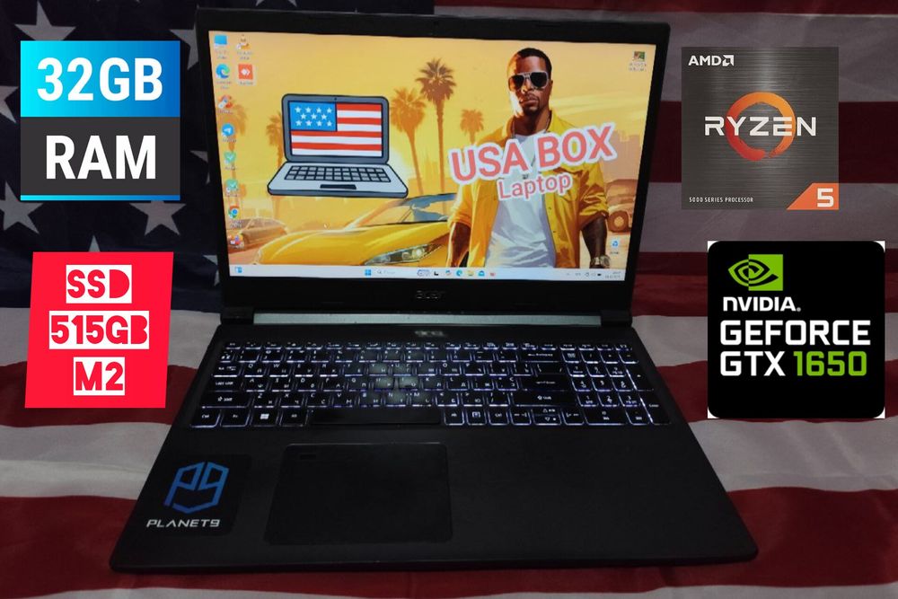 ‼️Ігровий ACER Aspire 7 15.6FHD/RYZEN 5 5500/GTX1650/32GB/SSD512GB