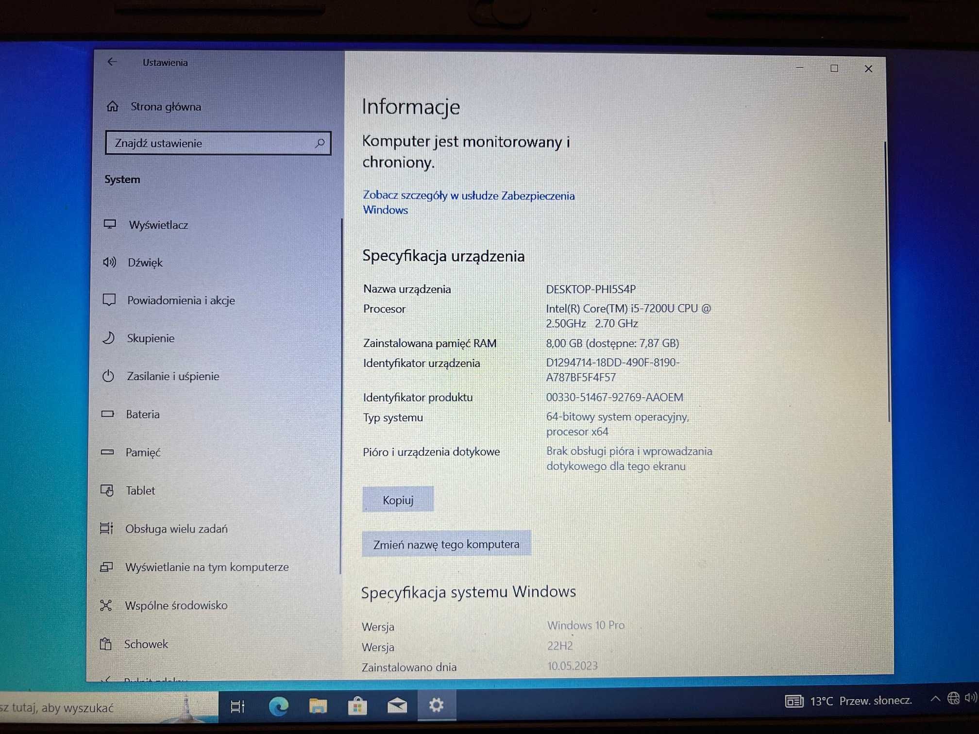 Laptop Dell Vostro 15 3000 z MS Office i5-7200U/RAM8GB/SSD256GB/15,6"