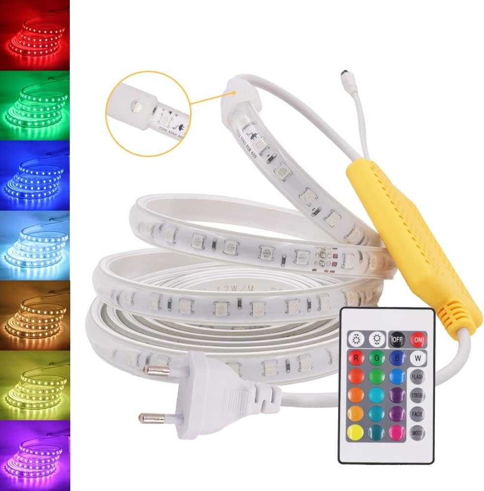 Taśma LED RGB wielokolorowa 1m 60 diod IP65 pilot - WISADA