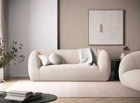 Kremowa sofa z tkaniny bouclé Essen Cosmopolitan Design 210cm
