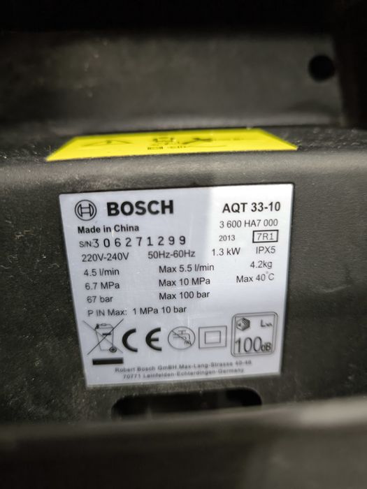 Myjka ciśnieniowa Bosch AQT 33-10 + wąż 6m