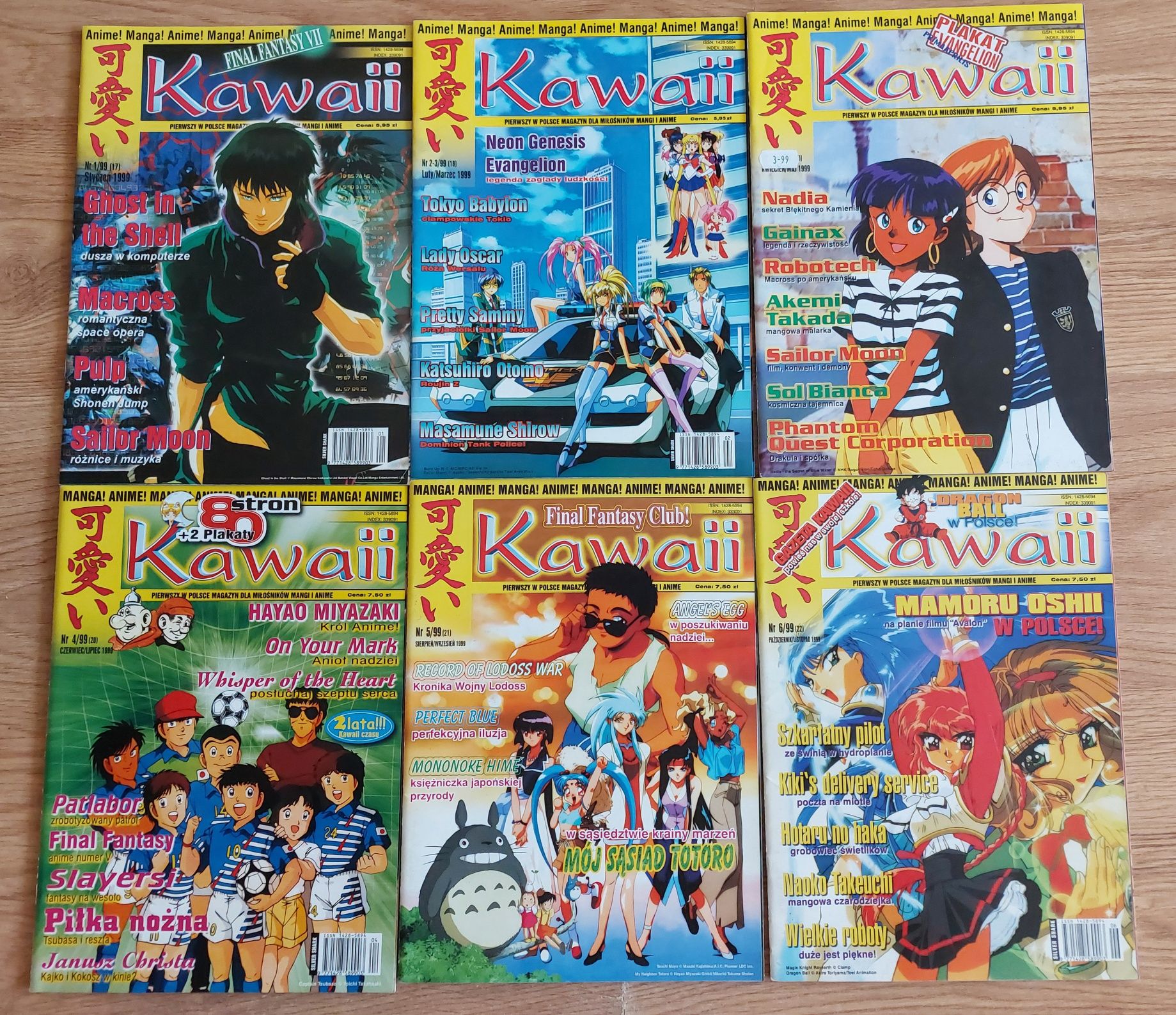 6 numerów Kawaii rocznik 1999. Manga anime.