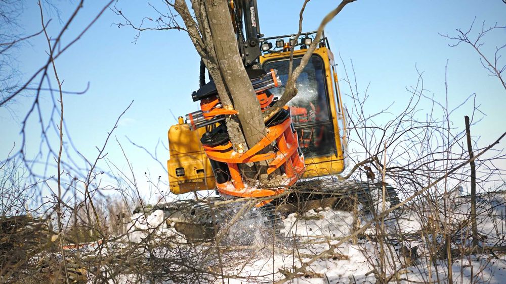 GŁOWICA Ścinkowa do drewna koparka Yanmar Volvo Kubota JCB ścina krzak