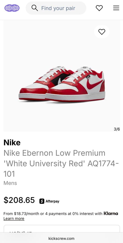 Кросівки Nike Ebernon Low Premium ‘White University Red’
