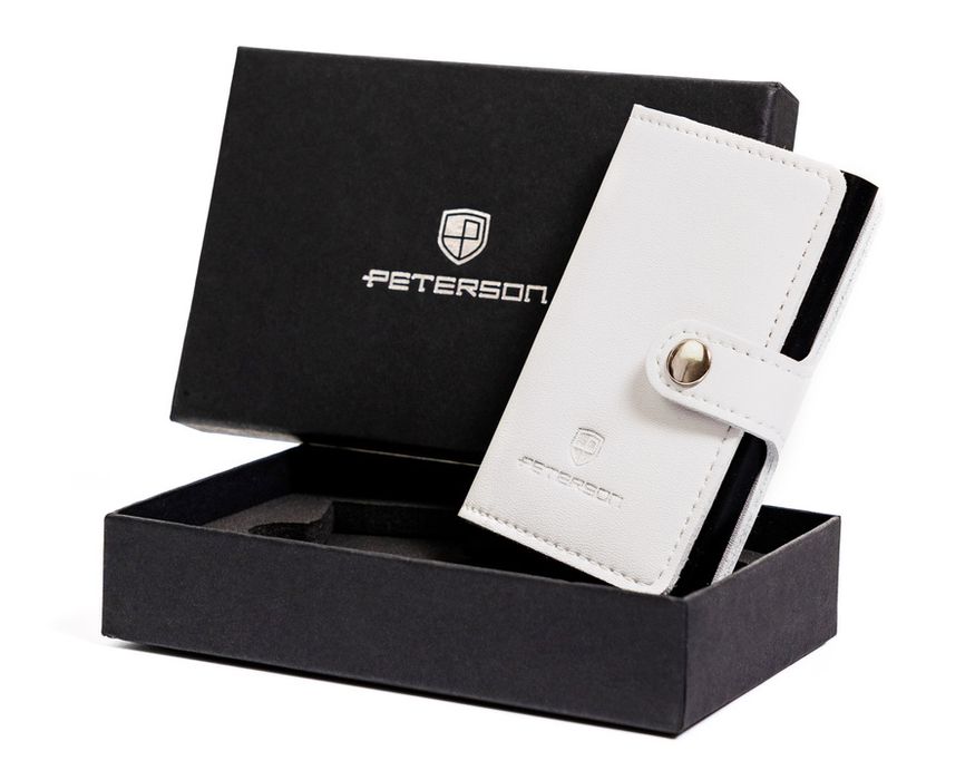 skórzane etui z podajnikiem na karty i wizytówki - peterson