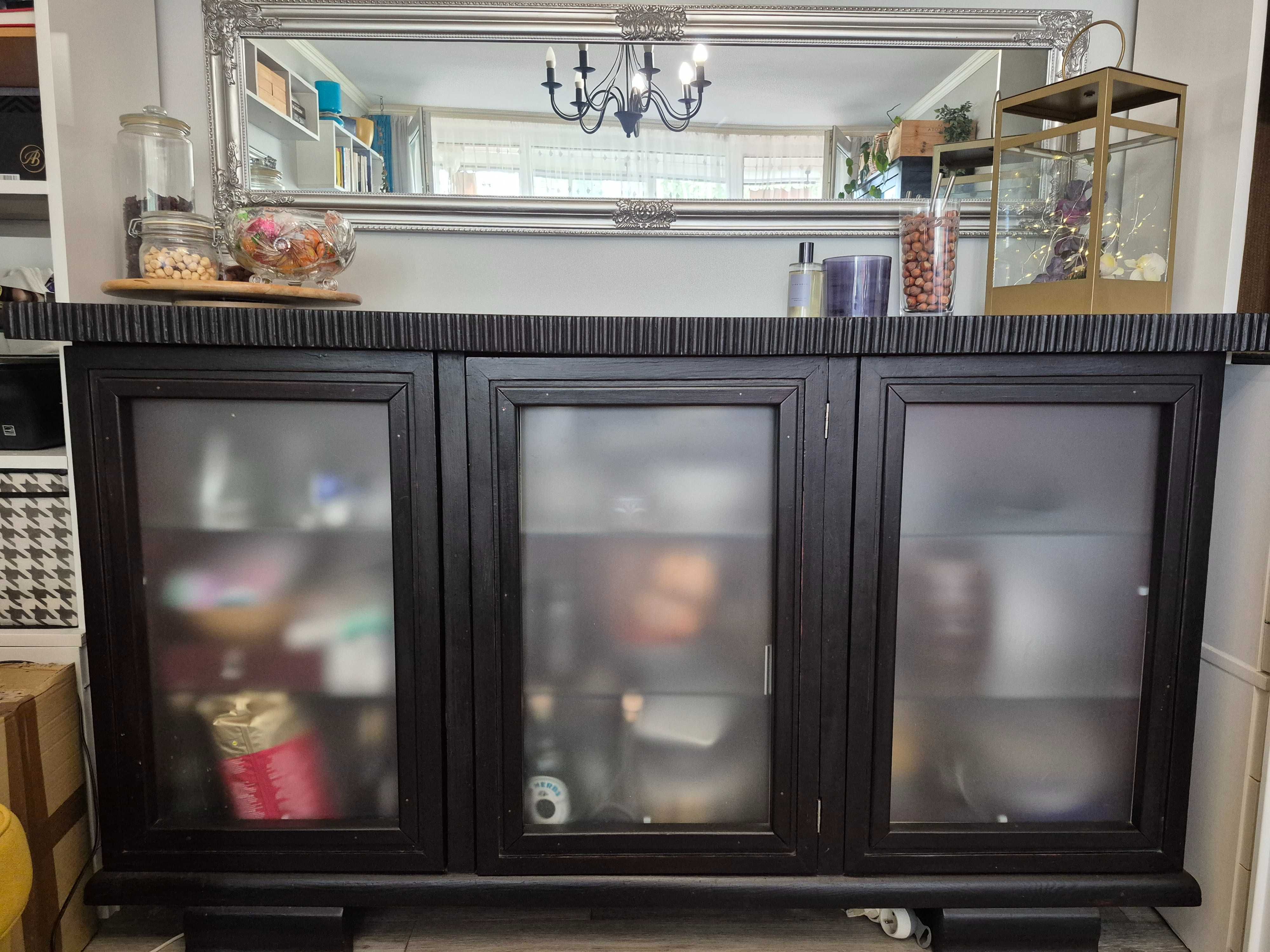 IKEA Hemnes Witryna czarna (szer.90/gł.37/wys.197)