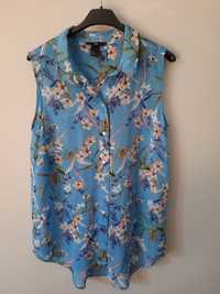 Bluzka koszula damska bez rękawów kwiaty  H&M 38