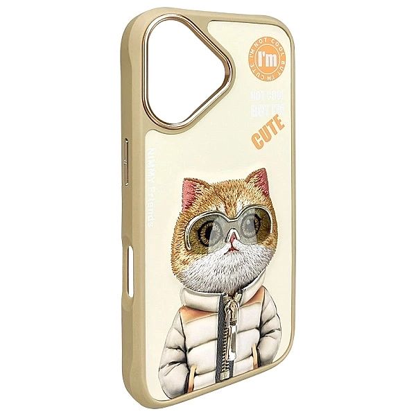 Etui Nimmy Cool&Cute 2.0 Cat na iPhone 16 - zielone