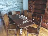 Mobília de sala de jantar em madeira maciça de carvalho!