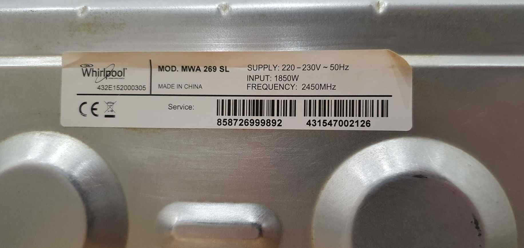 Mikrofalówka WHIRLPOOL MWA 269 SL