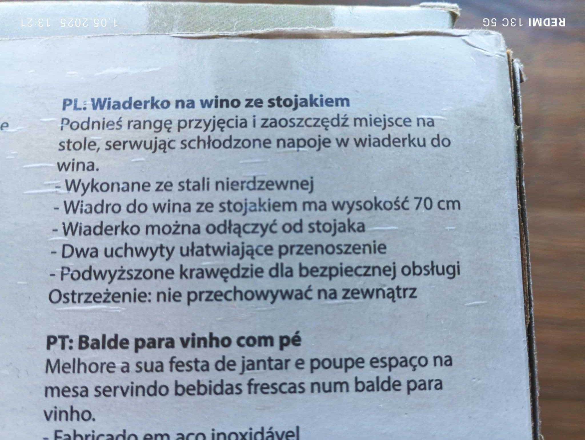 Metalowa Chłodziarka do Wina na Stojaku