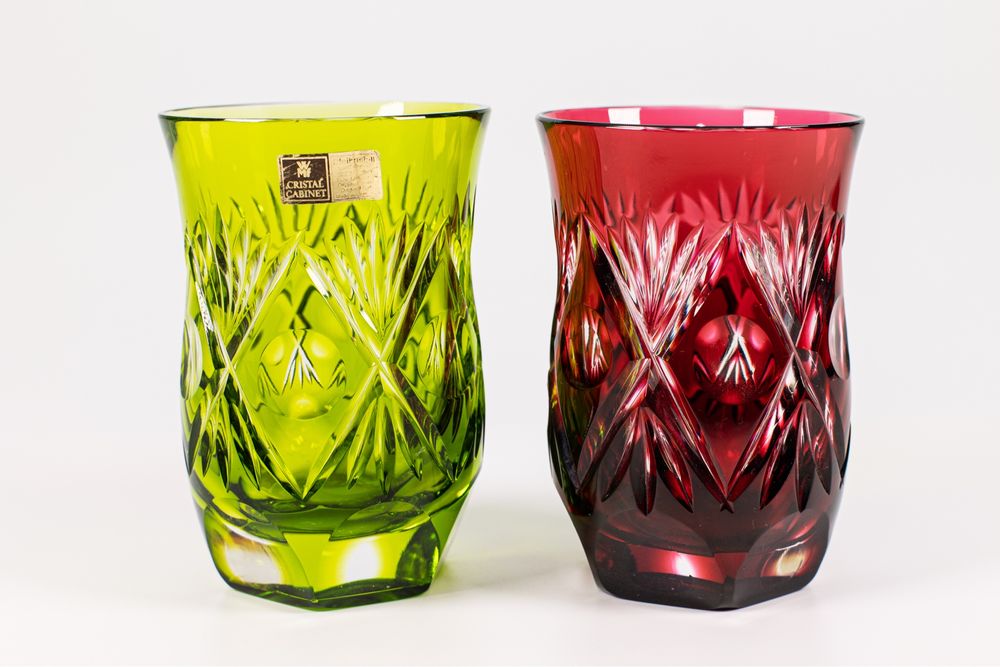 WMF Cristal Gabinet szkło kryształowe wazoniki szklanki Niemcy seledyn