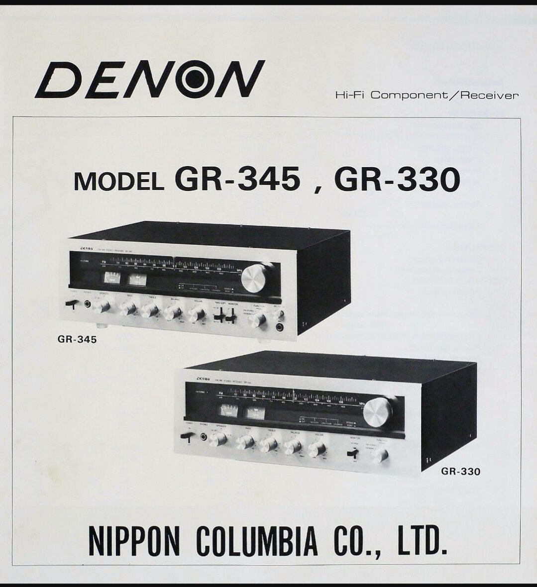 Odbiornik stereo DENON GR-330, 2x75W, nowa cena 900 dm, wyprodukowany