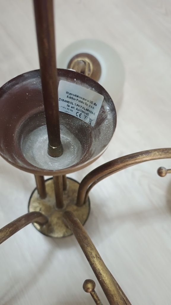 Żyrandol mosiężny Adrilux Polska Klarysa