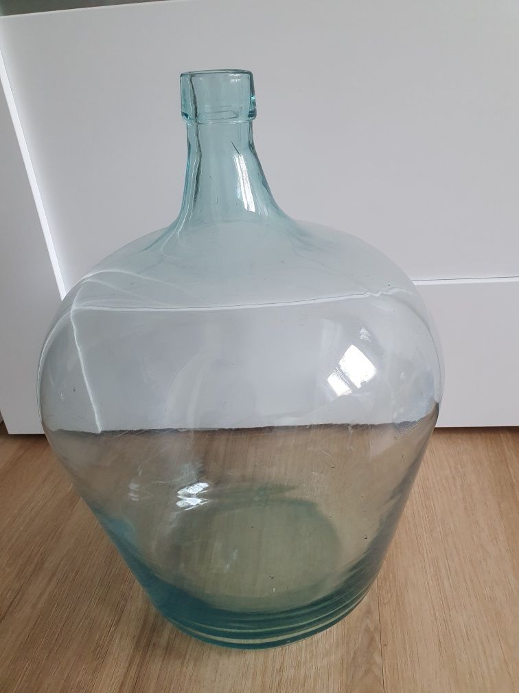Gąsior butla na wino balon PRL szkło vintage