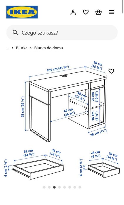 biurko białe Ikea Micke
