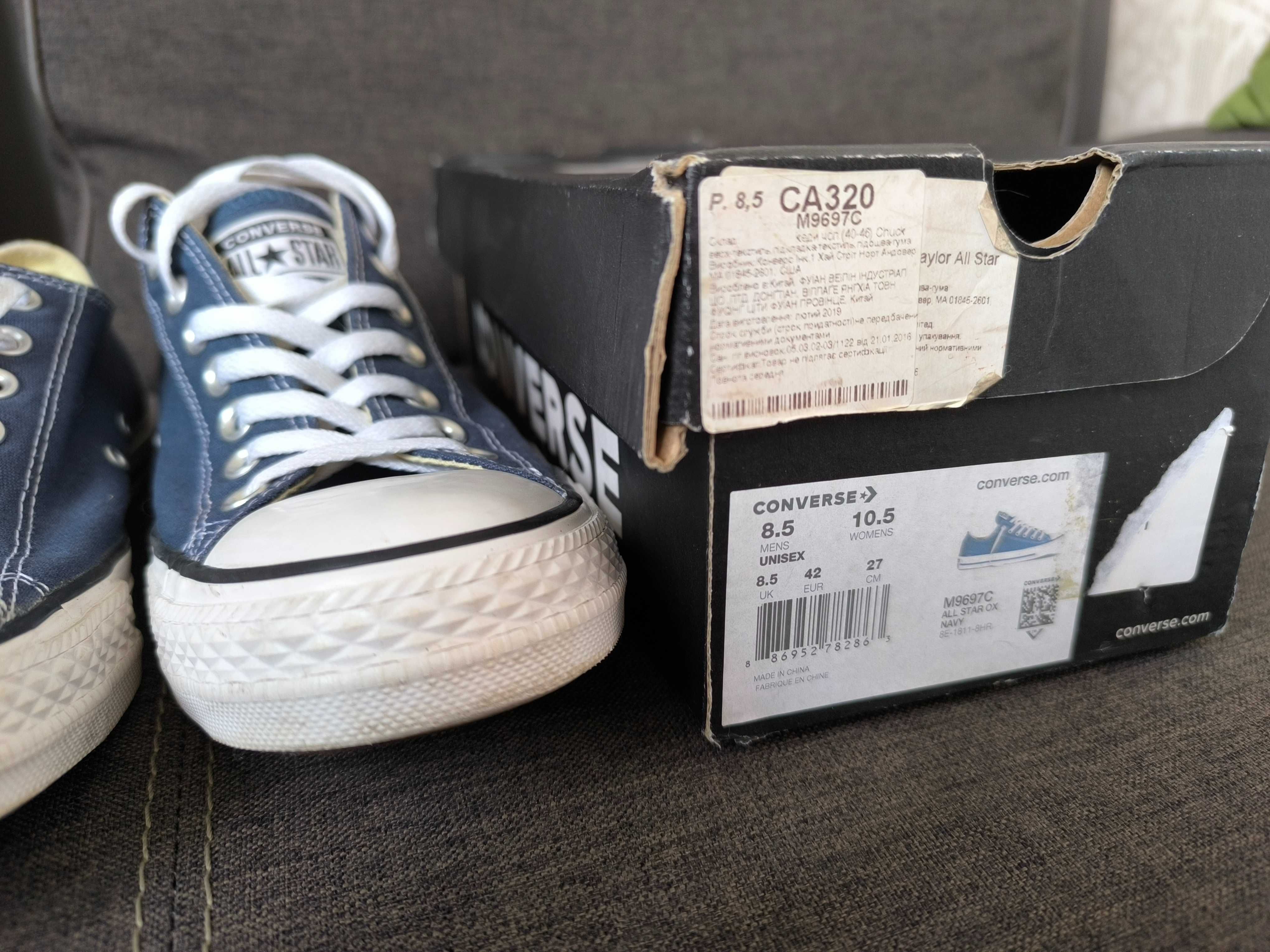 Кеди CONVERSE Chuck Taylor ALL STAR OX NAVY M9697C 42 розмір унісекс