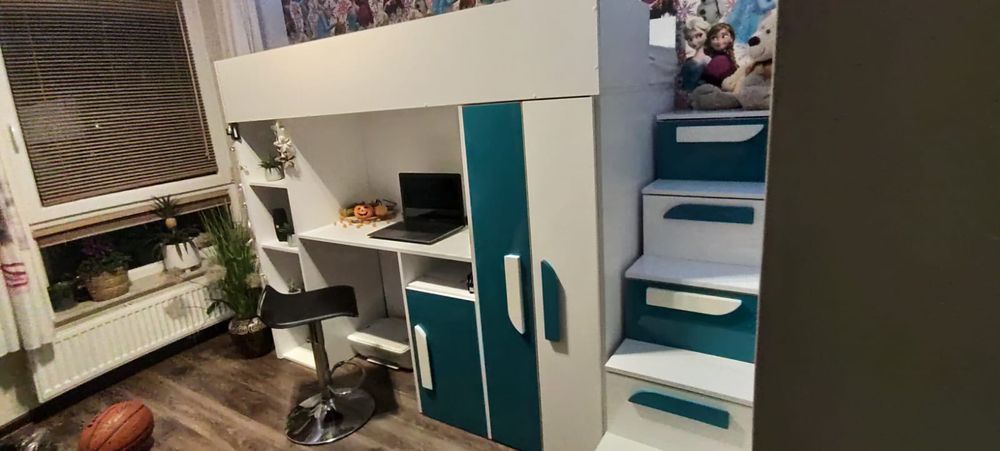 Antresola z biurkiem meble pokój dla dziecka