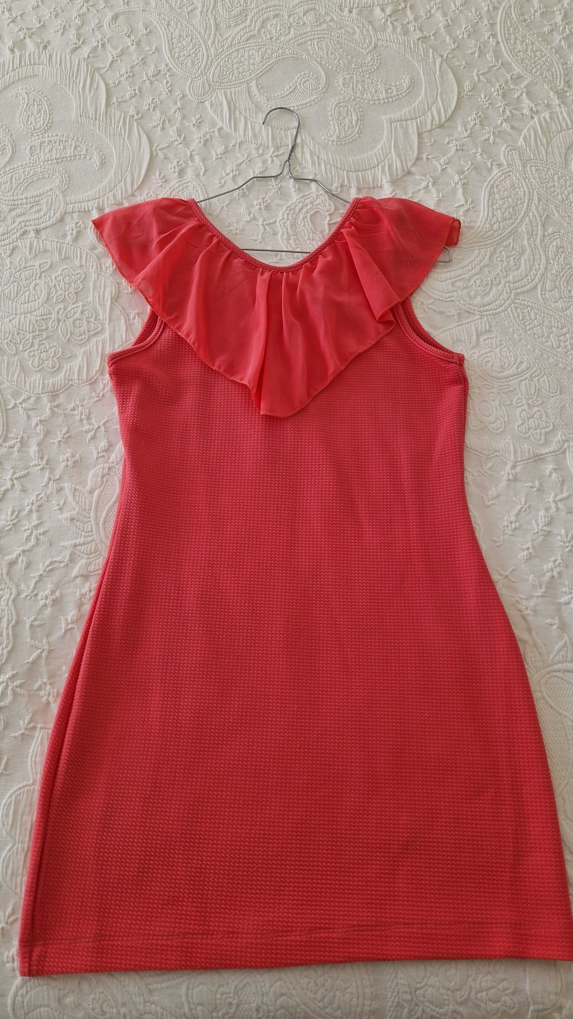 Vestido mini, tecido elástico, cor rosa, tamanho S
