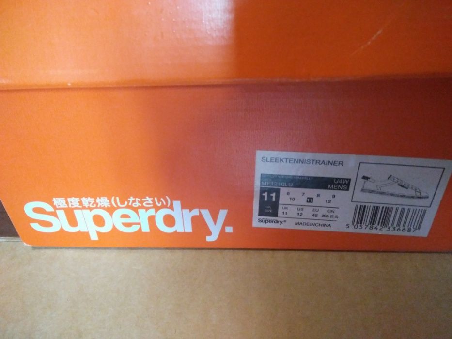 Топовые кеды SUPER DRY Superdry Sleek Tennis Trainers 45 размер, 295мм