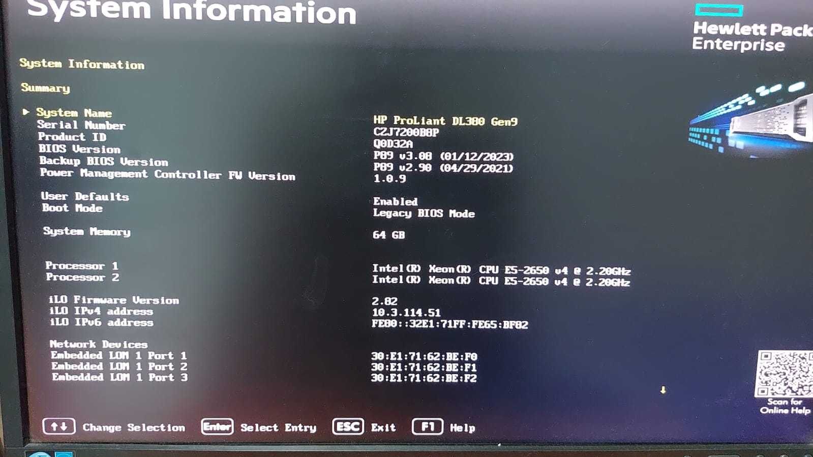 Serwer HPE ProLiant DL380 Gen9 ILO Advance