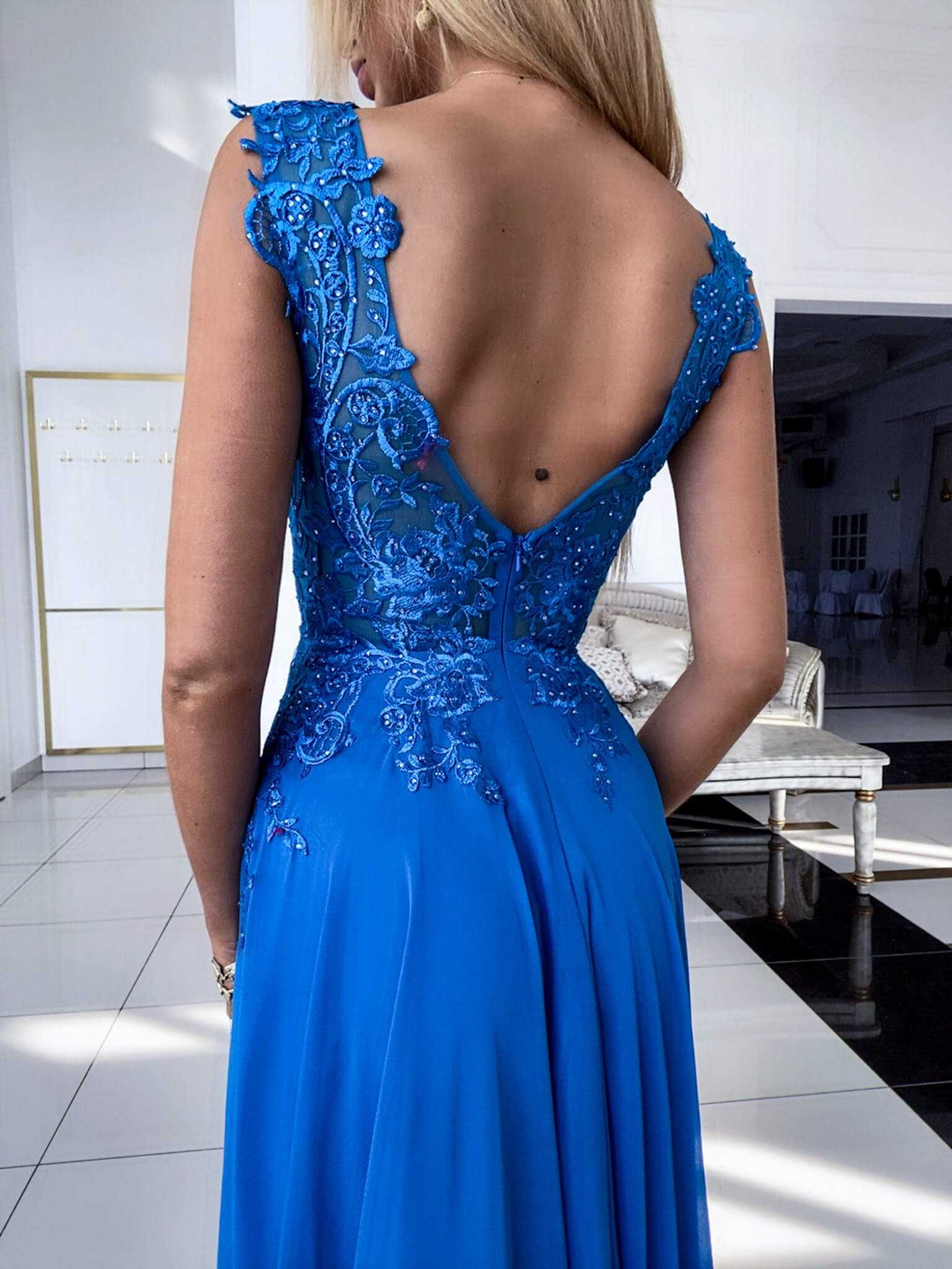 Suknia wieczorowa Pretty Women 
DIWA lazurowa niebieska rozmiar 38