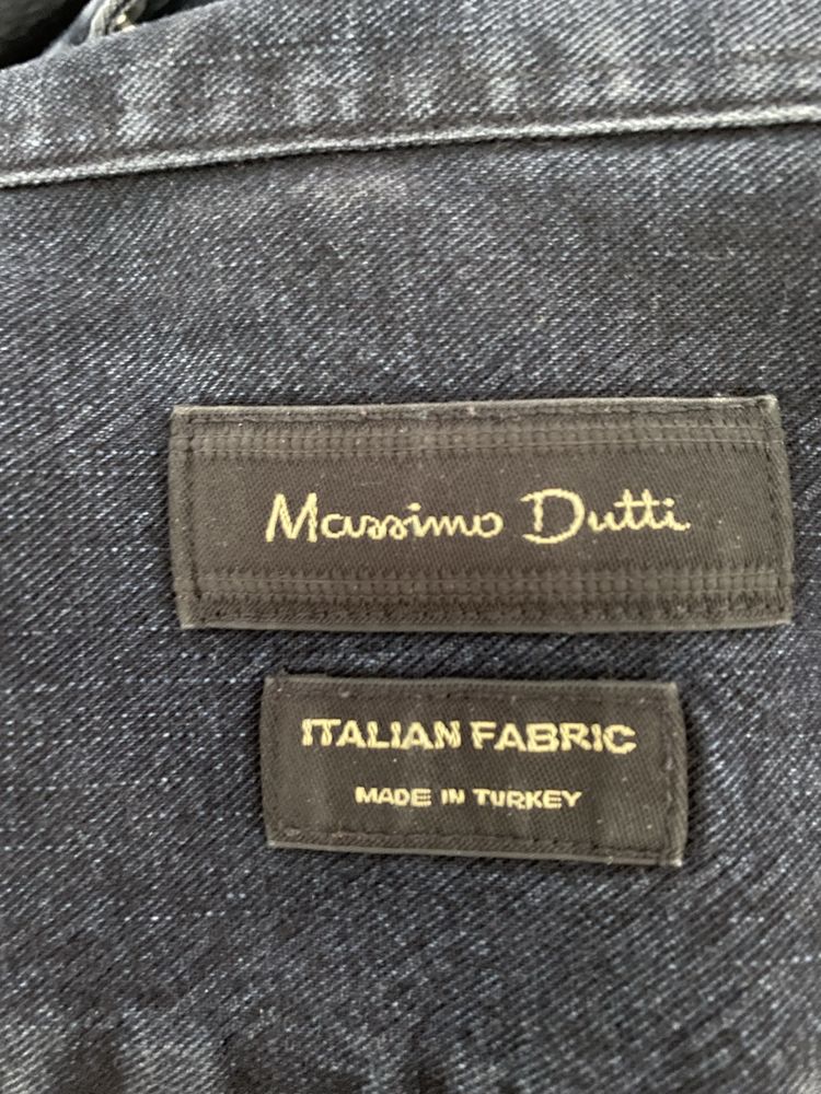 Koszula jeans massimo dutti L granatowa