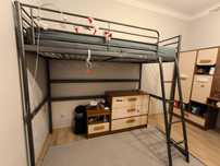 Łóżko piętrowe z blatem Ikea svarta