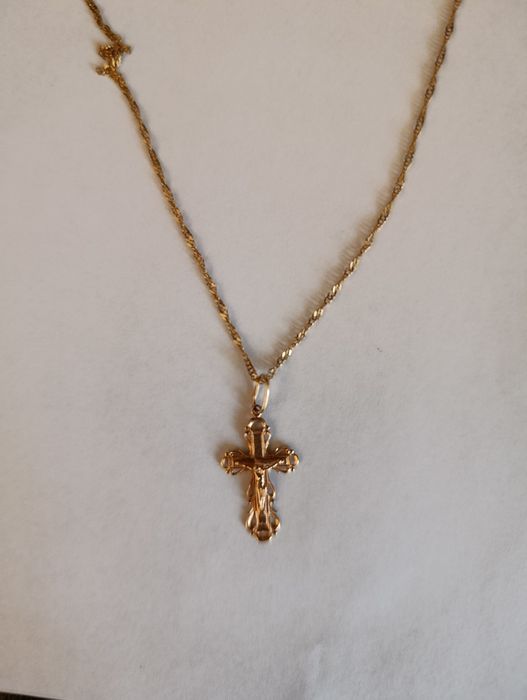 Золотий ланцюжок та хрестик/ Золотая цепочка и хрестик 585