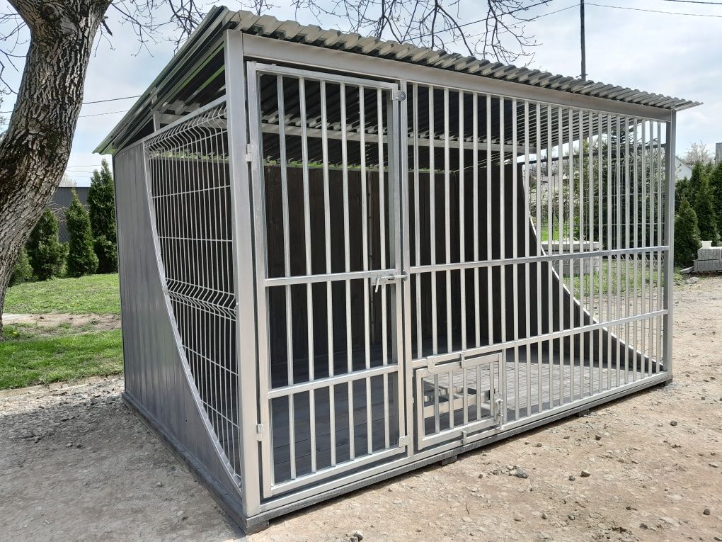 Nowoczesny kojec box dla psa klatka "ŁEZKA" całość z ocynku 3x2