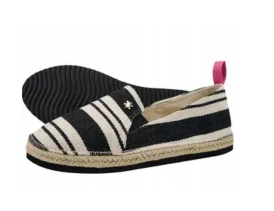 flip*flop Espadryle w paski striped black czarne/beżowe r. 38