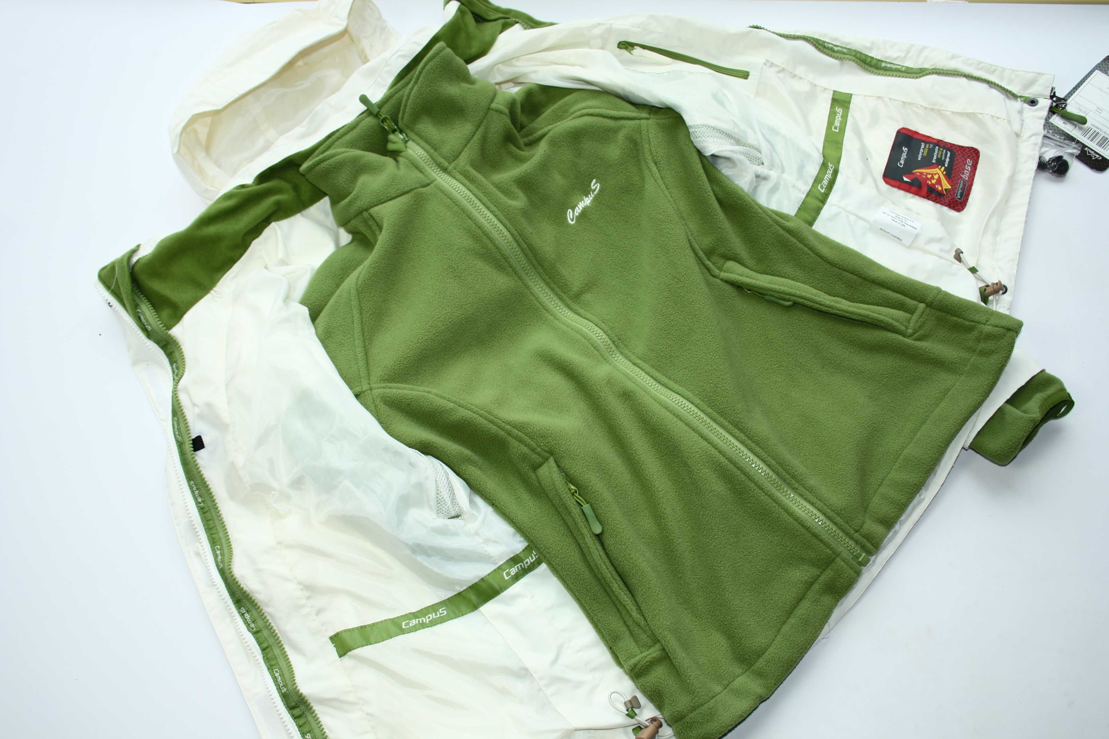 Kurtka damska Campus Molly z bluza polarowa XS/34 3w1 biały/zielony