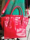NANUCCI torebka lakierek red 27x40x13 PU